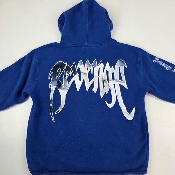 Revenge Gallery Dept Heavens Hoodie Blue Graphic Print Size Medium - Picture 4 of 14